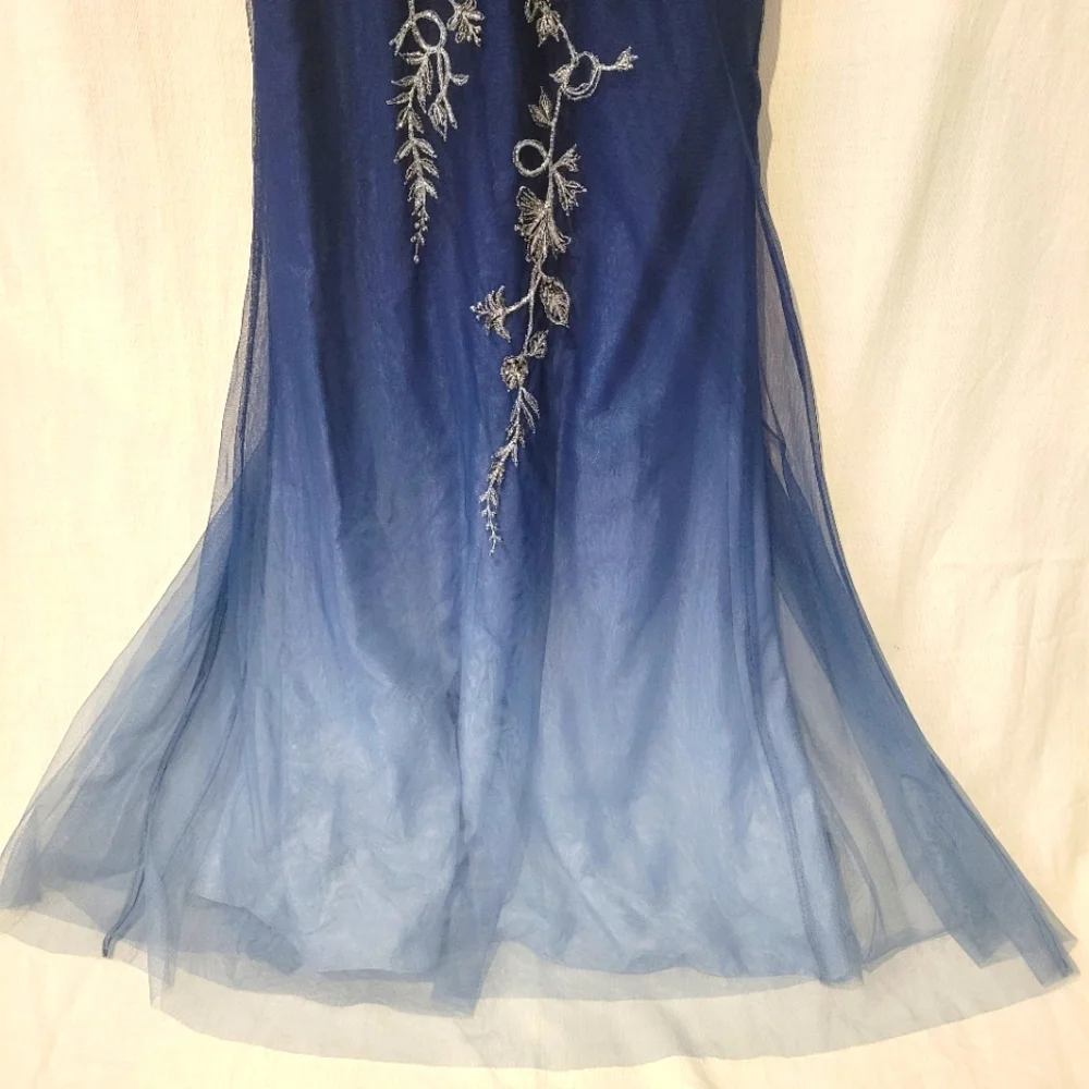 Marchesa Blue Ombre Evening Gown - Picture 4 of 11